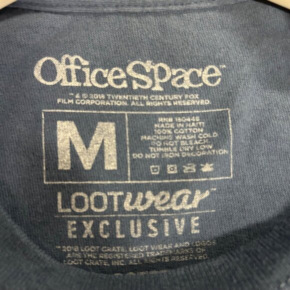 Office Space Men's Size M Blue T-Shirt Red Stapler Printer EUC men's top - Picture 6 of 8